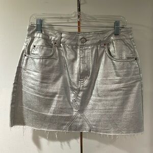 TOPSHOP Crome Denim Mini Skirt